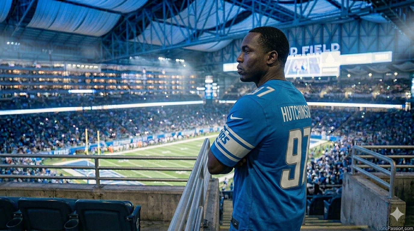 Detroit Lions fan reflecting on Detroit’s defensive philosophy under stadium lights