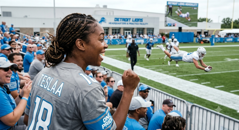 Detroit Lions wide receivers compete during training camp while coaches evaluate roster battles.