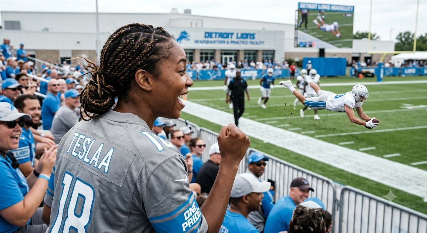 Detroit Lions wide receivers compete during training camp while coaches evaluate roster battles.